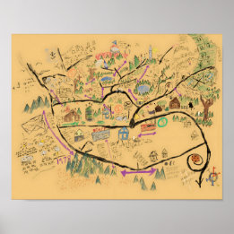 Affiche Carte de Fromville, carte de Victor redessinée, ca