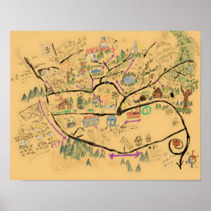Affiche Carte de Fromville, carte de Victor redessinée, ca