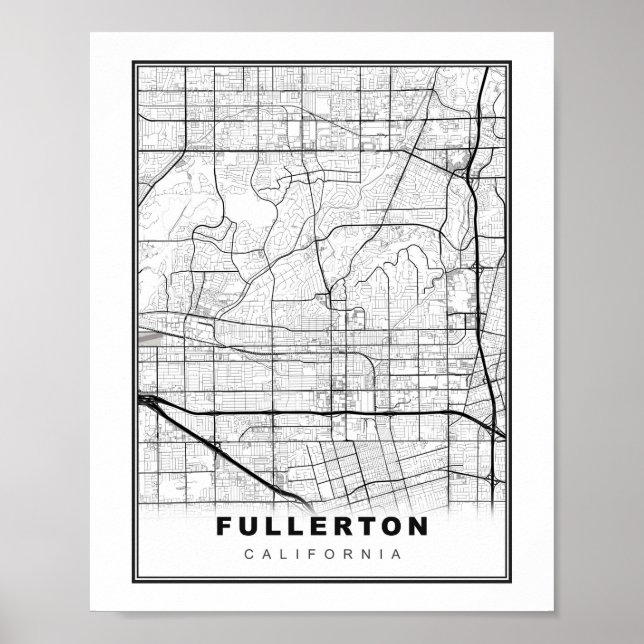 Affiche Carte de Fullerton (Devant)