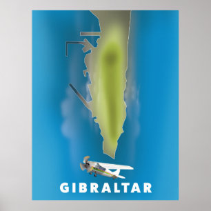 Affiche Carte de Gibraltar