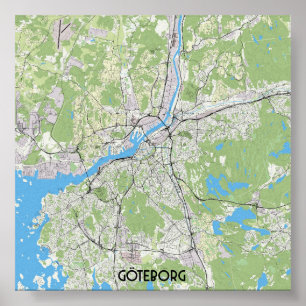 Affiche Carte de Göteborg