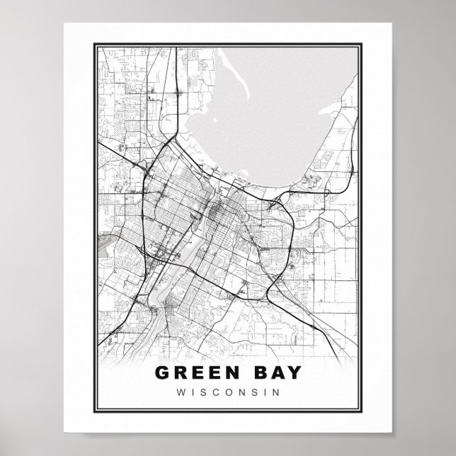 Affiche Carte de Green Bay (Devant)