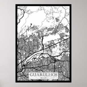 Affiche Carte de Guarulhos Brésil