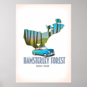 Affiche Carte de Hamsterley Forest Durham Angleterre