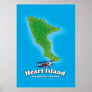 Affiche Carte de Hart Island New York New York