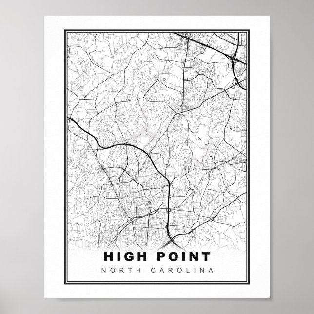 Affiche Carte de High Point (Devant)
