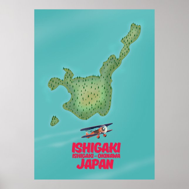 Affiche Carte de Ishigaki Okinawa, Japon (Devant)