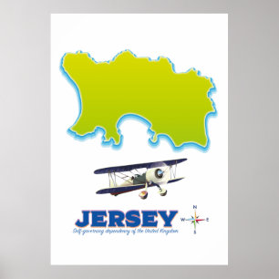Affiche Carte de Jersey.