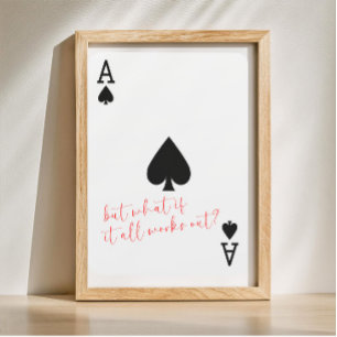 Affiche Carte de jeu Anniversaire cadeau as de pique