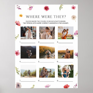 Affiche Carte de jeu de mariage 'Wildflower Bridal Shower 