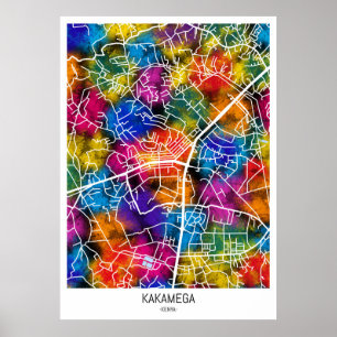 Affiche Carte de Kakamega Kenya