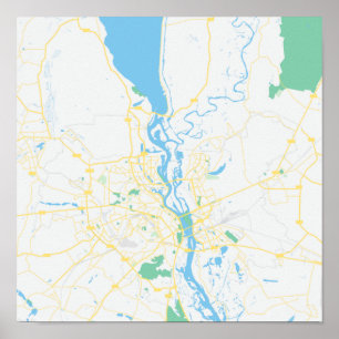 Affiche Carte de Kiev, Ukraine