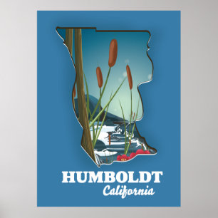 Affiche Carte de la californie d'Humboldt