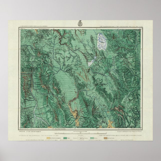 Affiche Carte de la classification des terres de l'Idaho (Devant)