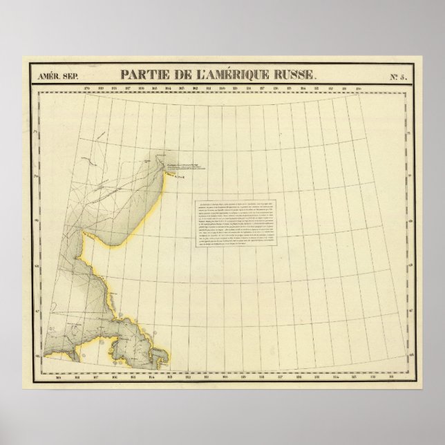 Affiche Carte de la côte de l'Alaska (Devant)