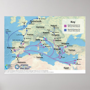 Affiche carte de la diaspora judéo-espagnole