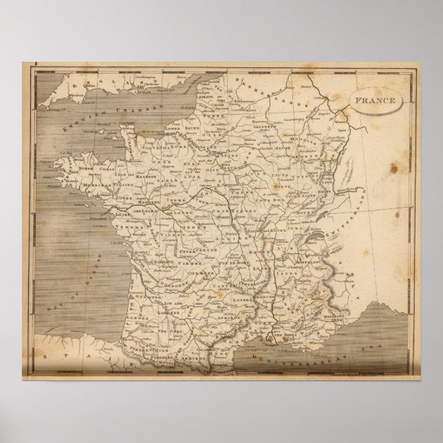 Affiche Carte de la France par Arrowsmith (Devant)