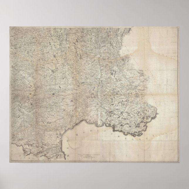 Affiche Carte de la France SE (Devant)