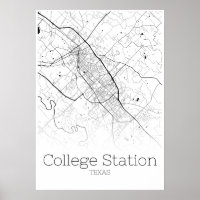 Carte de la gare de College - Texas - Carte de la 