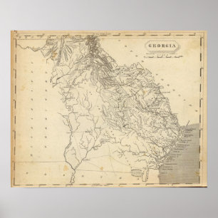 Affiche Carte de la Géorgie par Arrowsmith