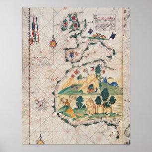 Affiche Carte de la Grande-Bretagne