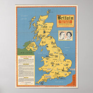 Affiche Carte de la Grande-Bretagne : Titre-Foyer