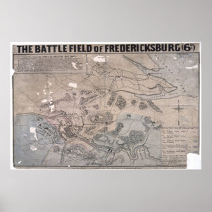 Affiche Carte de la guerre civile américaine