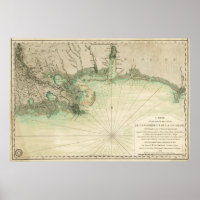 Carte de la Louisiane et de la côte du golfe de Fl