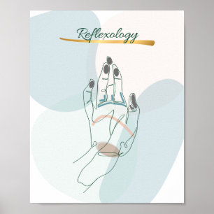 Affiche Carte de la main de réflexologie abstraite Tons ne