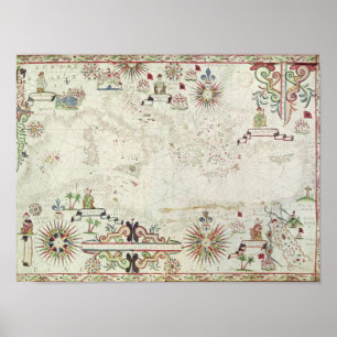 Affiche Carte de la Méditerranée, 1625