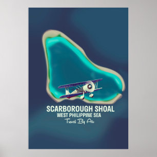 Affiche Carte de la mer des Philippines ouest du récif de