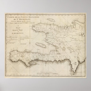 Affiche Carte De La Partie Française De Saint Domingue