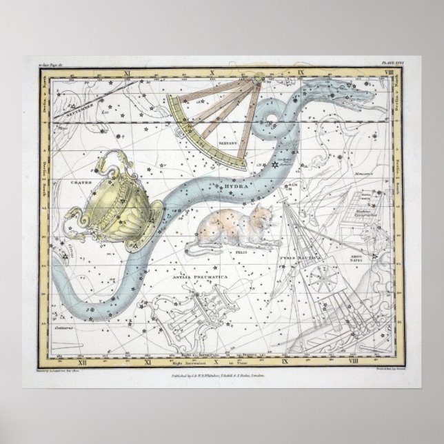 Affiche Carte de la plaque de constellations XXVI (Devant)