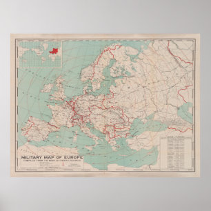 Affiche Carte de la Première Guerre mondiale de la vieille