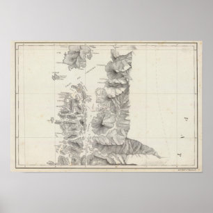 Affiche Carte de la République du Chili 9