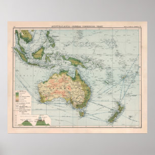 Affiche Carte de la route maritime commerciale de l'ancien