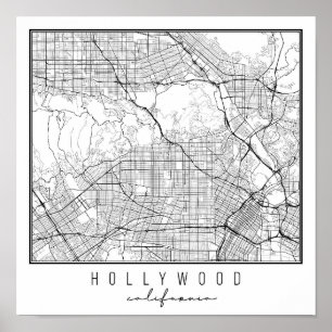 Affiche Carte de la rue Hollywood California