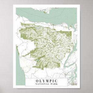 Affiche Carte de la rue Retro du parc national olympique