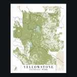 Affiche Carte de la rue Rétro du parc national Yellowstone<br><div class="desc">Carte de la rue Rétro du parc national Yellowstone</div>