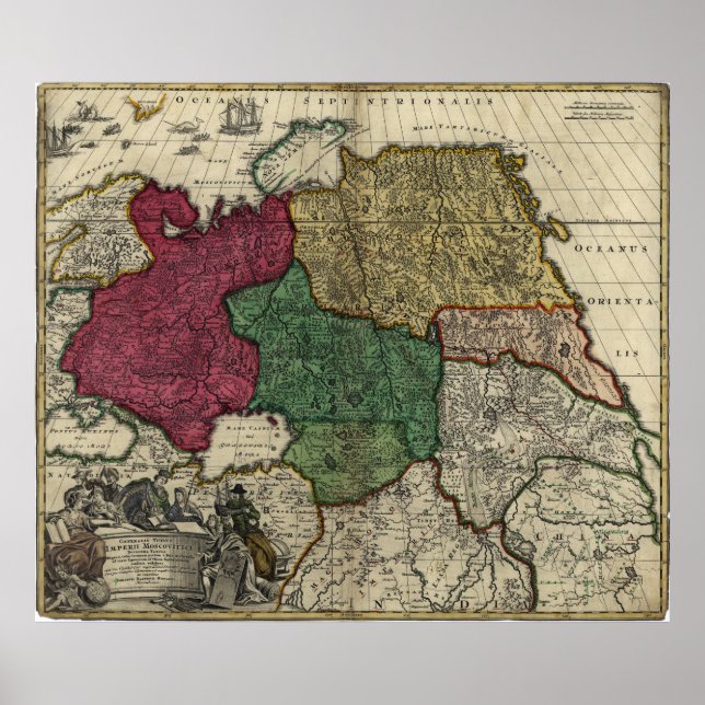 Affiche Carte de la Russie (1704) (Devant)