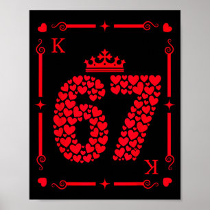 Affiche Carte de la Saint-Valentin 67 Roi aux Cœurs Six Se