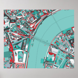 Affiche Carte de la structure de Londres City