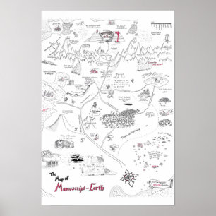 Affiche Carte de la Terre des Manuscrits