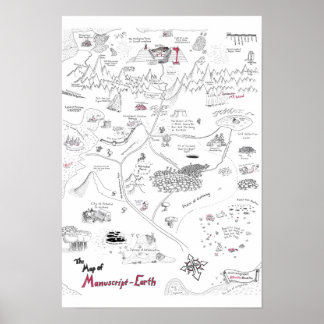 Affiche Carte de la Terre des Manuscrits