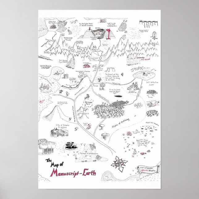 Affiche Carte de la Terre des Manuscrits (Devant)