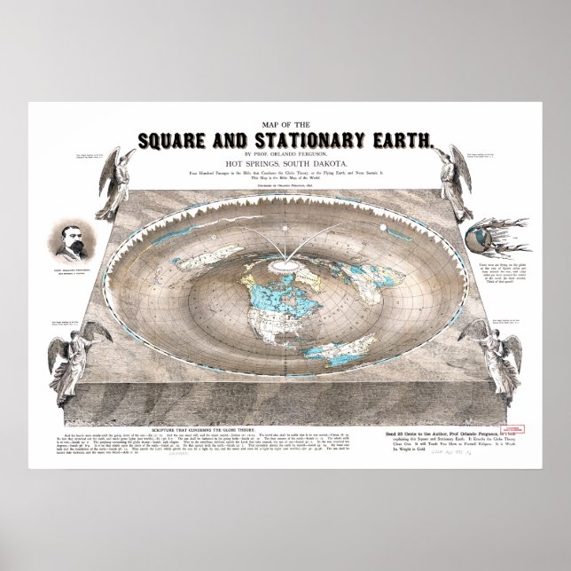 Affiche Carte de la Terre plate (Devant)