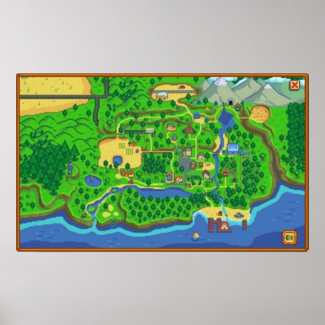 Affiche Carte de la vallée de Stardew (Devant)