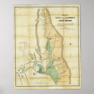 Affiche Carte de la Vallée du Sacramento