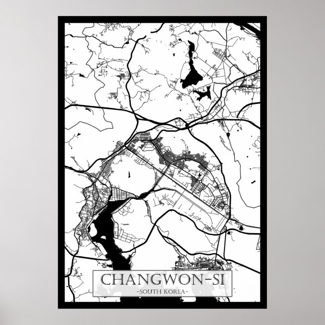 Affiche Carte de la ville de Campinas Brésil (Devant)
