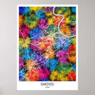 Affiche Carte de la ville de Ganzhou